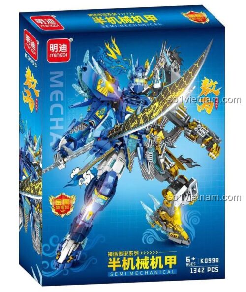 Hộp đựng bộ lắp ghép Bán Cơ Khí Cơ Giáp Ngao Bính MingDi K0998, đồ chơi Mecha cho bé trai 6 tuổi, 1342 mảnh ghép, có hình ảnh sản phẩm