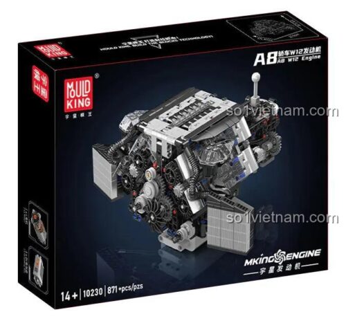 Hộp đựng mô hình động cơ xe A8 W12 Mould King 10230