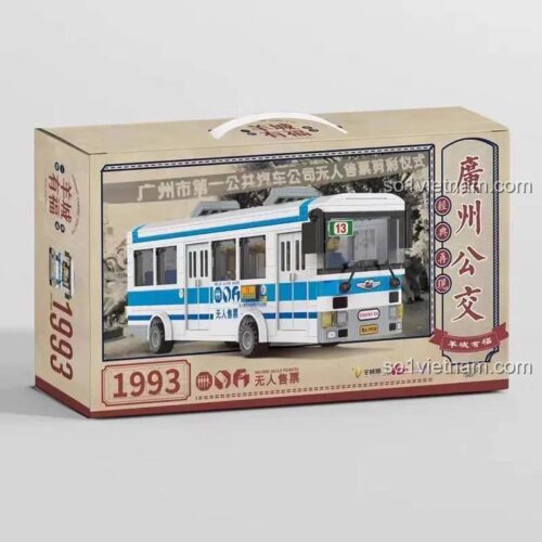 Hộp đựng mô hình xe buýt Guangzhou Bus Yangcheng Tong 6100, có hình ảnh xe buýt, số 1993, chất lượng cao, đồ chơi lắp ráp