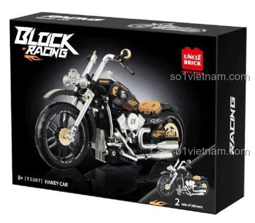 Hộp đựng mô hình xe máy Harley-Davidson 拓木 T1007, bộ lắp ghép Technic cho bé 8 tuổi, 445 mảnh ghép, độ tuổi 8+, giá tốt