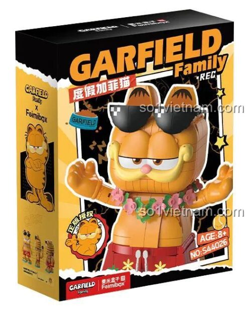 Hộp đựng sản phẩm Femibox S44026 Garfield Family, bộ lắp ghép Garfield Family, đồ chơi mô hình Garfield Family, 850 mảnh, độ tuổi 8+