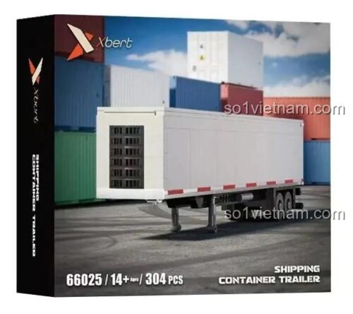 Hộp đựng bộ lắp ghép xe sơmi rơ mooc chở hàng Xbert 66025, đồ chơi STEM cho bé trai 14 tuổi, xe container trailer giá tốt