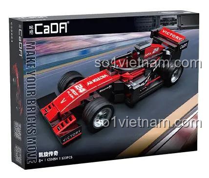Hộp đựng bộ lắp ráp xe đua F1 CaDA C55054, có hình ảnh sản phẩm và thông tin chi tiết