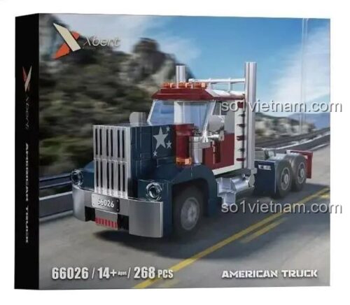 Hộp đựng bộ lắp ghép xe tải Mỹ Xbert 66026, có hình ảnh xe tải trên đường cao tốc, phù hợp làm quà tặng sinh nhật, Giáng Sinh, Tết cho bé trai 14 tuổi, đồ chơi sáng tạo, giá rẻ, tiết kiệm