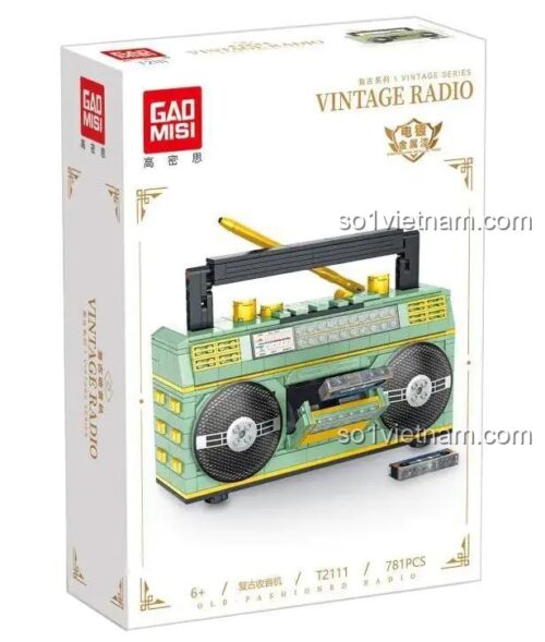 Hộp đồ chơi mô hình Đài Cassette Vintage Gaomisi T2111, quà tặng độc đáo cho bé trai và bé gái 6 tuổi yêu thích âm nhạc cổ điển.