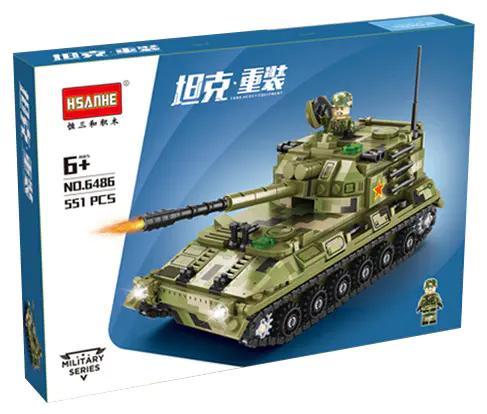 Hộp bộ lắp ráp Pháo Tự Hành Hạng Nặng HSANHE 6486, đồ chơi mô hình quân sự giá rẻ cho bé trai 6 tuổi.