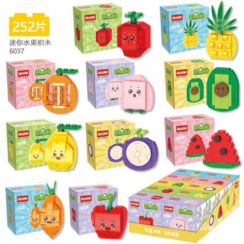 Bộ lắp ghép mini trái cây HSANHE CACO 6037 giá tốt, đồ chơi xếp hình trái cây cho bé gái 6 tuổi, phát triển tư duy sáng tạo, mô hình trái cây sắc màu