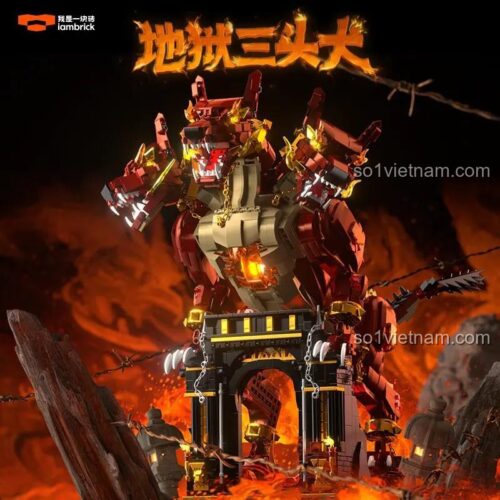 Hộp đồ chơi lắp ráp Cerberus iambrick 30303, bộ lắp ghép Chó Ba Đầu Địa Ngục chất lượng cao cho bé trai 14 tuổi