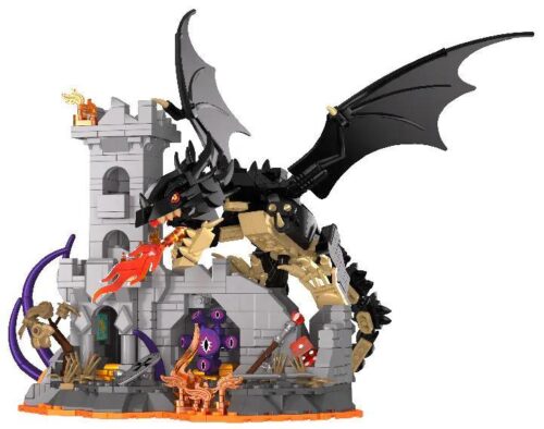 Bộ lắp ghép Rồng Lửa và Lâu Đài iambrick 30310, mô hình lâu đài cổ đại với rồng đen oai hùng, phù hợp bé trai 14 tuổi, giá tốt.