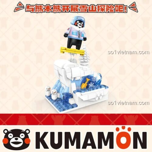 đồ chơi lắp ráp Kumamon 880025, Gấu Kumamon thám hiểm tuyết, bộ xếp hình cho bé trai 6 tuổi, giá rẻ
