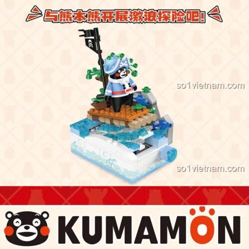 Đồ chơi mô hình Kumamon inbrixx 880026, bộ xếp hình Kumamon phiêu lưu, kích thích sáng tạo cho trẻ 6 tuổi.