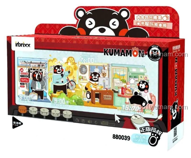 Hộp đồ chơi lắp ghép inbrixx 880039 Kumamon, bộ xếp hình Gấu Kumamon cho bé 6 tuổi, chất lượng cao.