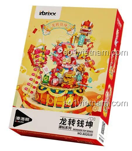 hộp bộ xếp hình inbrixx 882010 Rồng xoay tiền tài, đồ chơi lắp ghép cho bé 6 tuổi, giá rẻ