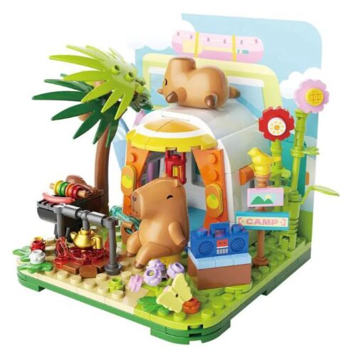 Bộ lắp ghép Capybara Cắm Trại Bình Yên JAKI GK003, đồ chơi mô hình Capybara Dã Ngoại cho bé 8 tuổi, giá tốt