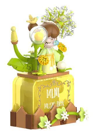 Hộp nhạc Nanci Dandelion Mini Music Box JAKI HK113 với nhân vật dễ thương và hoa bồ công anh, đồ chơi lắp ghép mini block cho bé gái 8 tuổi