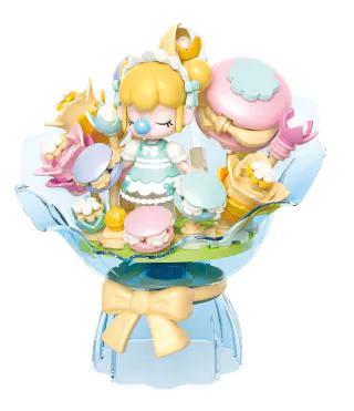 Búp bê Nanci cầm bó hoa macaron, mô hình bó hoa macaron độc đáo, đồ chơi lắp ghép cho bé gái 8 tuổi, JAKI HK122