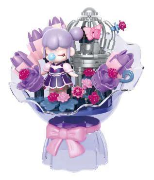JAKI HK123 Nanci Violet Pudding bộ đồ chơi bó hoa thần tiên, mô hình búp bê Nanci trong bó hoa lung linh, màu tím, hồng, trắng, độ tuổi 8+, cho bé gái