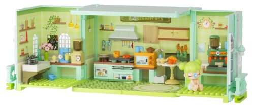 Bộ lắp ghép JAKI HK135 Nanci Foodie Kitchen, mô hình bếp ăn ấm cúng cho bé gái 8 tuổi, có thể mở ra, đồ chơi giáo dục