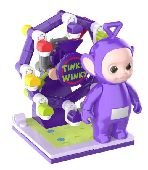 JAKI HK501 Teletubbies Vòng quay Tinky Winky bộ lắp ghép, đồ chơi mô hình cho bé gái 8 tuổi, màu tím, trắng, vàng, xanh lá, đỏ, giá tốt