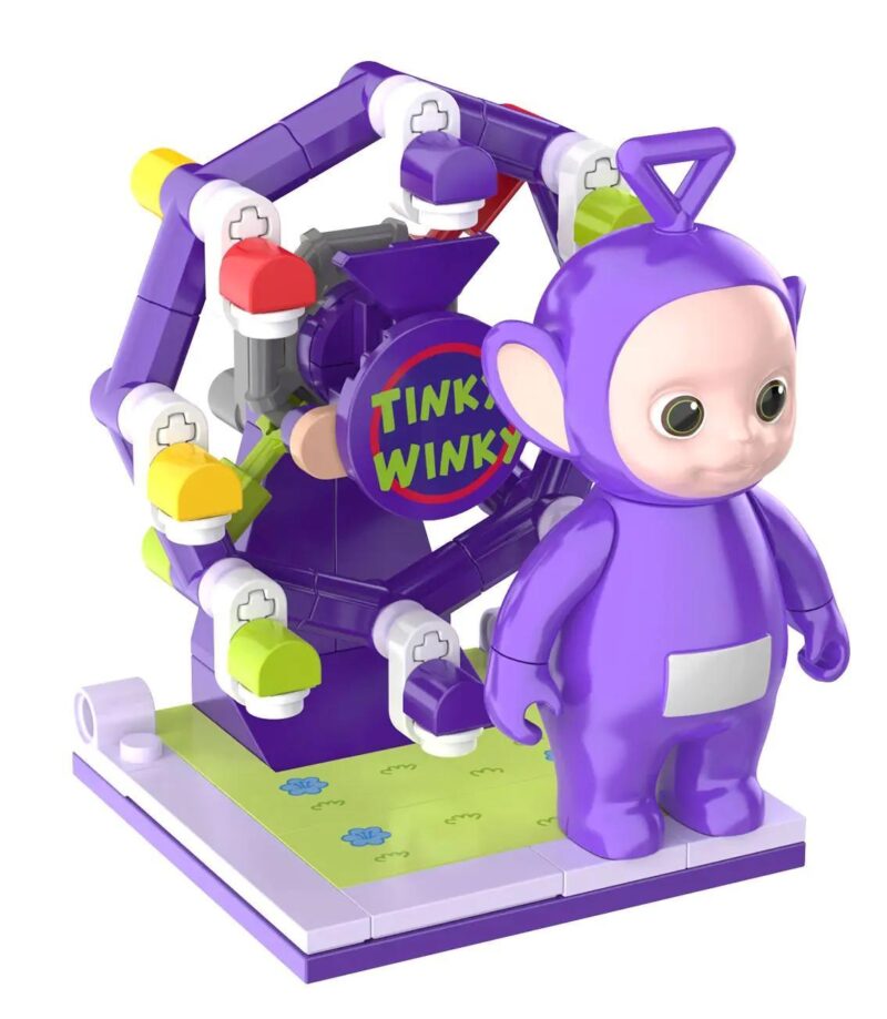 JAKI HK501 Teletubbies Vòng quay Tinky Winky bộ lắp ghép, đồ chơi mô hình cho bé gái 8 tuổi, màu tím, trắng, vàng, xanh lá, đỏ, giá tốt
