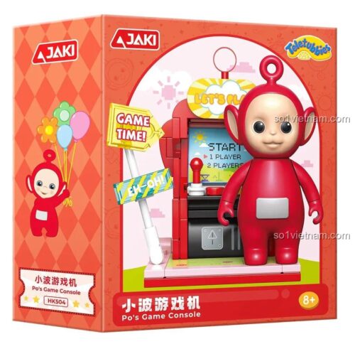 Hộp sản phẩm JAKI HK504 Teletubbies Máy chơi game của Po - Bộ lắp ghép máy chơi game độc đáo, quà tặng ý nghĩa cho bé 8 tuổi