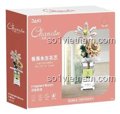 bộ xếp hình JAKI JK2502, đồ chơi xây dựng Bình Hoa Thơm, Hoa Vĩnh Cửu JAKI, kích thước mô hình, giá rẻ
