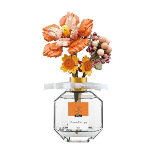 bộ lắp ghép Bình hoa cúc vạn thọ JAKI JK2506, đồ chơi mô hình cho con gái 8 tuổi, giá tốt