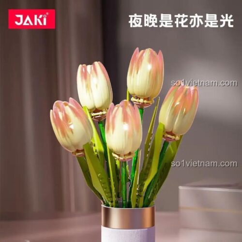 Bộ 5 bông hoa Tulip JAKI JK29317 có đèn LED