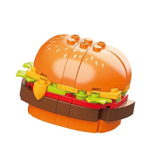 Hộp đồ chơi lắp ghép JAKI JK5652 Bánh Hamburger nam châm, bộ xếp hình Nam châm tủ lạnh Hamburger cho bé trai, bé gái 8 tuổi