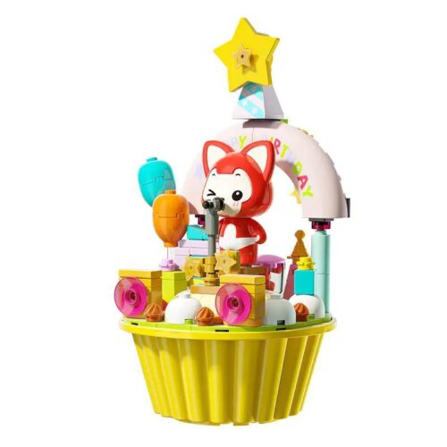 Bộ lắp ghép JAKI JK6501 Bánh Cupcake Cáo Ali hát mừng sinh nhật, đồ chơi mô hình giá rẻ cho bé gái 8 tuổi.