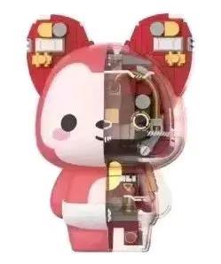 Mô hình Gấu A-Li Cơ Khí JAKI JK6510-2 màu hồng, thiết kế nửa cơ khí nửa dễ thương, chi tiết máy móc lộ ra ngoài