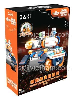 Hộp sản phẩm JAKI JK8560 Siêu Xe Tăng Laser - Bộ lắp ghép xe tăng chiến đấu cho bé trai