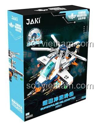 Hộp sản phẩm Siêu trực thăng xung lực JAKi JK8561, đồ chơi lắp ráp quân sự, quà tặng cho bé trai