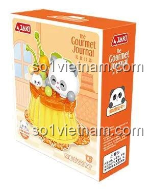 JAKI MK019 Bộ lắp ghép Pudding Gấu Trúc Dễ Thương, Hộp sản phẩm, Đồ chơi lắp ghép cho bé gái 8 tuổi, Giá tốt