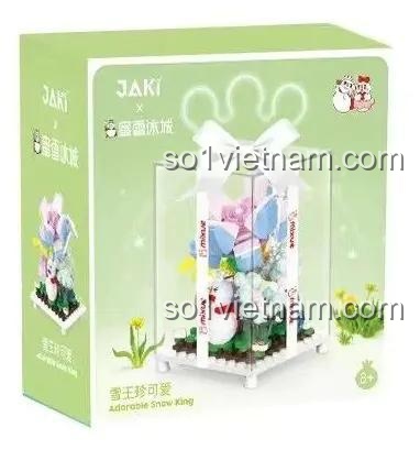 Hình ảnh hộp sản phẩm đồ chơi mô hình Vua Tuyết Mixue XWZB-23023 của JAKI, món quà xinh xắn cho con gái.