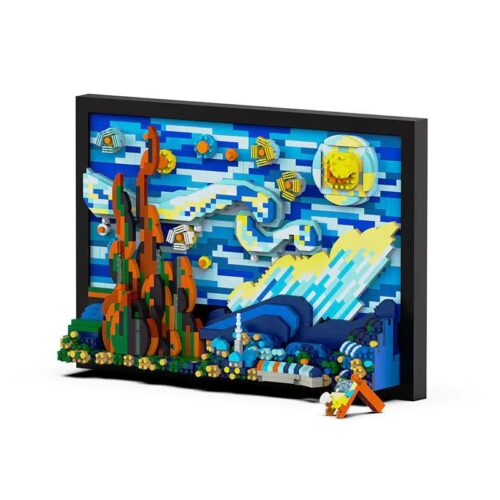 Bộ lắp ghép Tranh Đêm Đầy Sao界高 DME001, Mô hình 3D "Đêm Đầy Sao" với 1731 mảnh ghép, đồ chơi sáng tạo cho bé 6 tuổi