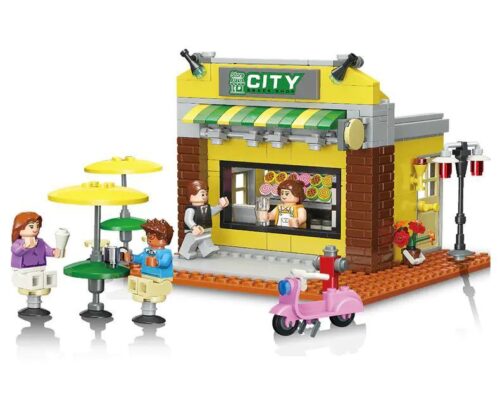 bộ đồ chơi Cửa hàng ăn vặt góc phố JIESTAR 20537, mô hình cửa hàng ăn vặt góc phố nhộn nhịp, đồ chơi lắp ráp cho bé trai bé gái 6 tuổi, giá tốt