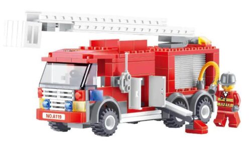 Bộ lắp ghép Xe Cứu Hỏa Cầu Thang JIESTAR 22014, đồ chơi lắp ráp cho bé trai 6 tuổi, giá tốt, mô hình xe chữa cháy thang rút linh hoạt.