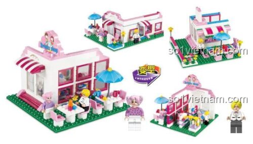 đồ chơi lắp ráp JIESTAR 33005 Boutique cho bé gái 6 tuổi lắp được nhiều kiểu