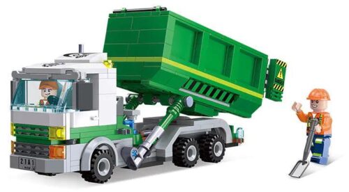 bộ lắp ráp Xe tải chở rác JIESTAR 51032 cho bé trai 6 tuổi, giá rẻ, mô hình xe công trình thành phố chất lượng cao.