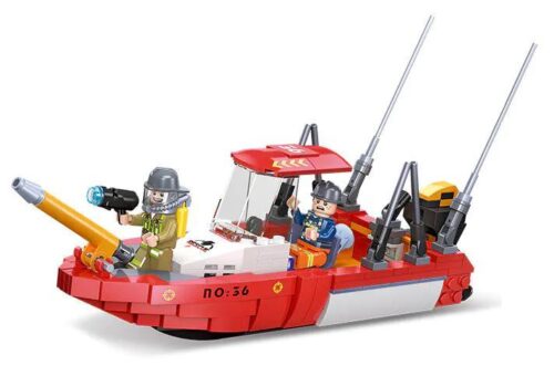 Mô hình bộ lắp ghép Thuyền cứu hỏa JIESTAR 52025 với 2 lính cứu hỏa, đồ chơi cho bé trai 6 tuổi giá rẻ.