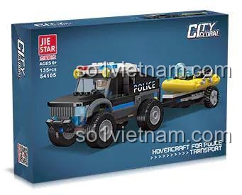 Hộp đồ chơi lắp ráp 54105 Xe Cảnh Sát JIESTAR 135 mảnh, chất lượng cao, phù hợp bé trai 6 tuổi, món quà tiết kiệm.