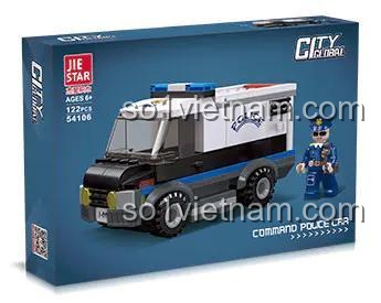 Hộp đồ chơi lắp ráp JIESTAR 54106 Xe Cảnh Sát Chỉ Huy, bộ xếp hình chất lượng cao cho bé trai 6 tuổi, giá tiết kiệm.