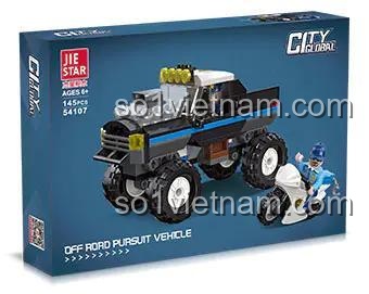 Hộp đồ chơi lắp ráp JIESTAR 54107 Xe Truy Đuổi Cảnh Sát, bộ đồ chơi mô hình cho bé trai 6 tuổi, chất lượng cao, giá tiết kiệm.