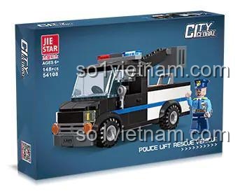 Hộp đồ chơi lắp ráp JIESTAR 54108 Xe Cứu Hộ Cảnh Sát với 148 chi tiết