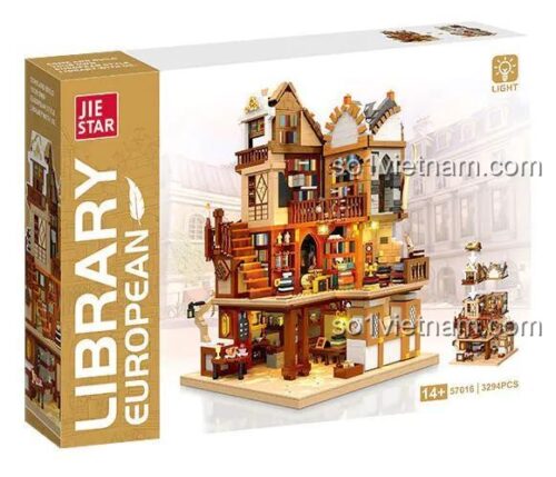 Hộp bộ lắp ghép JIESTAR 57016 Thư viện Cổ điển, đồ chơi mô hình chất lượng cao, cho thanh niên 14 tuổi, giá tiết kiệm.