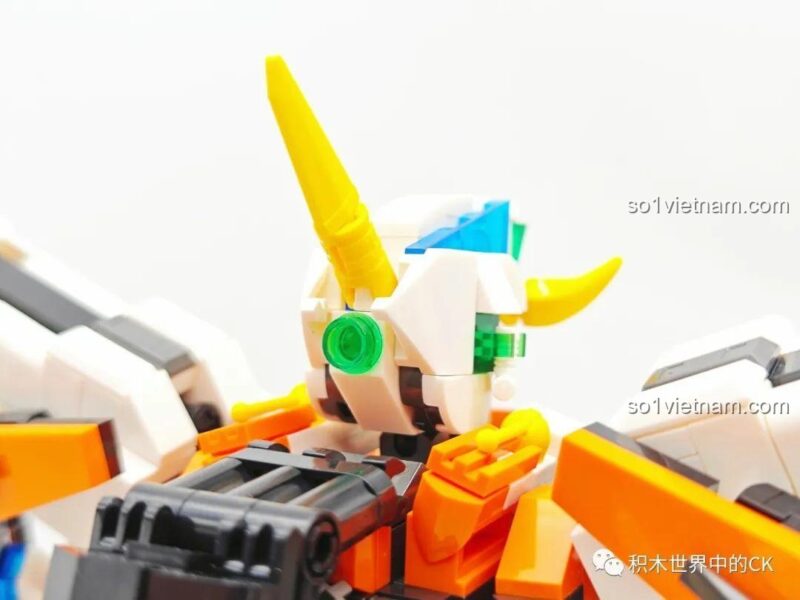 Chi tiết đầu JIESTAR 58030 bộ lắp ghép Gundam Kyriosgn-003, thiết kế tinh xảo, cho bé trai 8 tuổi.