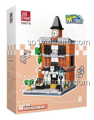 Hộp bộ xếp hình Trạm Cứu Hỏa Mini JIESTAR 59078, đồ chơi xây dựng Cửa hàng tạp hóa mini, chất lượng cao.