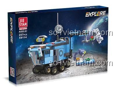 Hộp đồ chơi lắp ráp JIESTAR 59114 Xe thám hiểm mặt trăng, món quà ý nghĩa cho bé trai yêu thích vũ trụ.