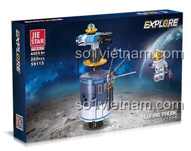 Hộp sản phẩm bộ xếp hình 59115 JIESTAR Tàu Vũ Trụ Thăm Dò, 265 chi tiết, đồ chơi giáo dục cho bé trai 6 tuổi, giá tiết kiệm.